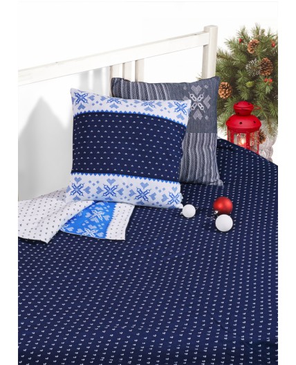 CLE Наволочка 451007ак 40*40, т.синий/молочный