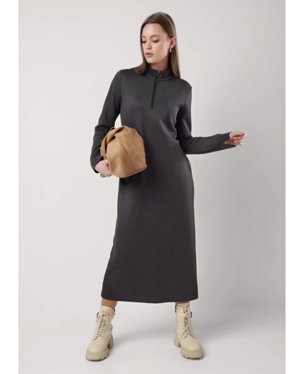 CLE Платье жен. 156883ииж, чёрный/т.серый