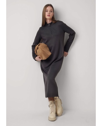 CLE Платье жен. 156883ииж, чёрный/т.серый