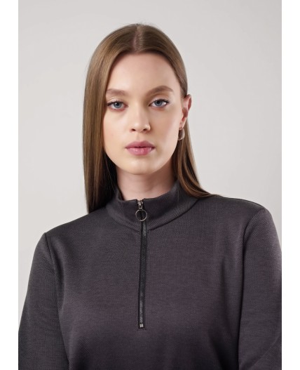 CLE Платье жен. 156883ииж, чёрный/т.серый