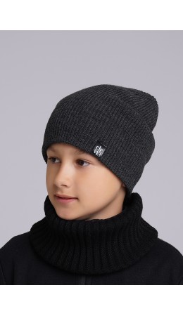 CLE Шапка дет. 423559аш, меланж т.серый