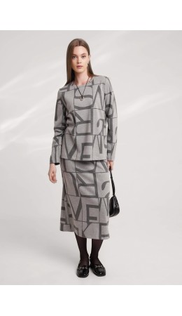 CLE Юбка жен. 156959/183дож, меланж серый/меланж т.серый