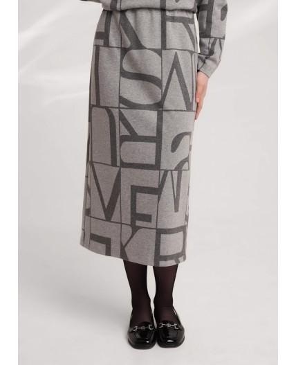 CLE Юбка жен. 156959/183дож, меланж серый/меланж т.серый