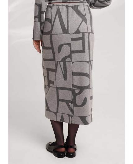 CLE Юбка жен. 156959/183дож, меланж серый/меланж т.серый