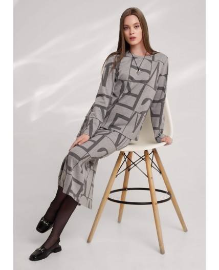 CLE Юбка жен. 156959/183дож, меланж серый/меланж т.серый