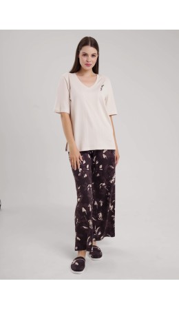 CLE LP15-1181/2 Набор одежды жен. Миндаль, св.бежевый/кофейный