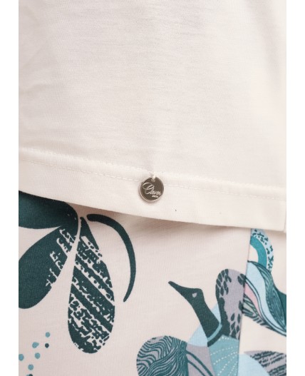 CLE LP15-1196 Пижама жен., бежевый/св.зелёный