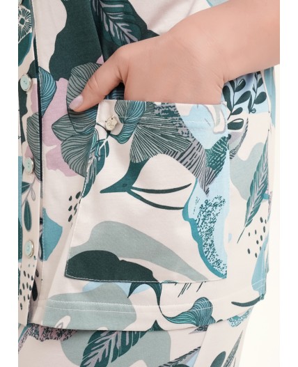 CLE LP15-1196/2 Пижама жен., бежевый/св.зелёный