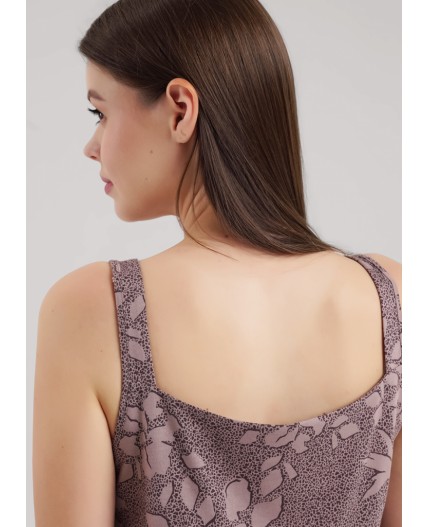 CLE LS15-1181 Сорочка ночн. жен. Миндаль, кофейный/коричневый