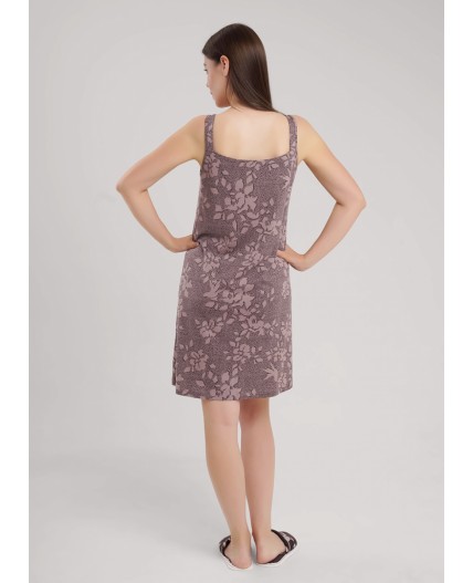 CLE LS15-1181 Сорочка ночн. жен. Миндаль, кофейный/коричневый