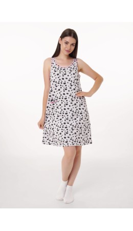 CLE LS15-1187 Сорочка ночн. жен., св.серый/т.серый