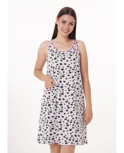 CLE LS15-1187 Сорочка ночн. жен., св.серый/т.серый