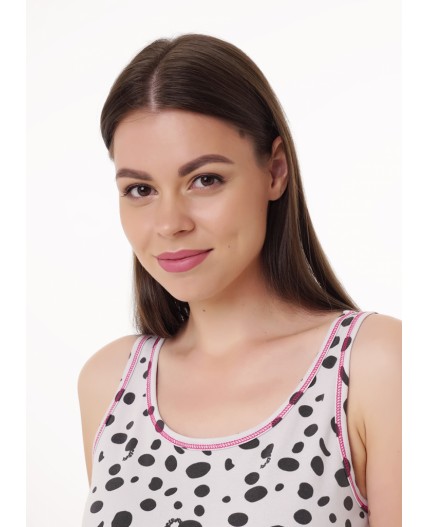 CLE LS15-1187 Сорочка ночн. жен., св.серый/т.серый