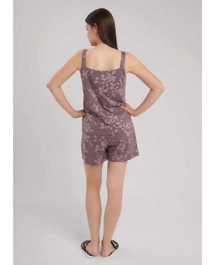 CLE LSET15-1181 Пижама жен. Миндаль, кофейный/коричневый