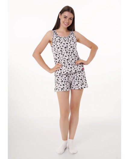 CLE LSET15-1187 Пижама жен., св.серый/т.серый