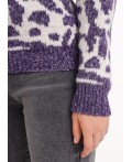 CLE Джемпер жен. 154484/188апх, меланж т.фиолетовый/меланж серый
