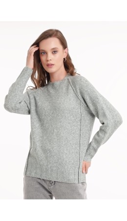 CLE Джемпер жен. 154485/188апх, меланж зелёный