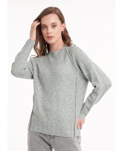 CLE Джемпер жен. 154485/188апх, меланж зелёный