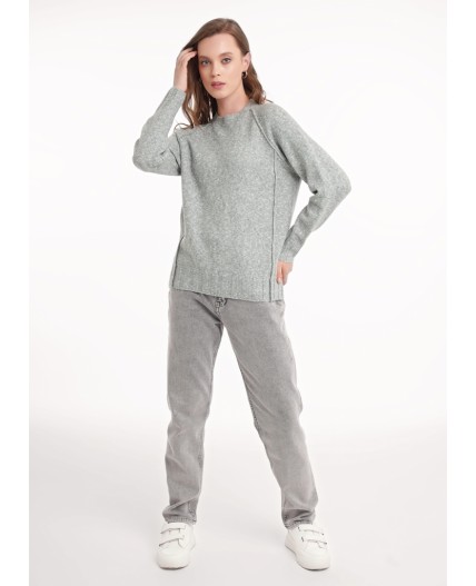 CLE Джемпер жен. 154485/188апх, меланж зелёный