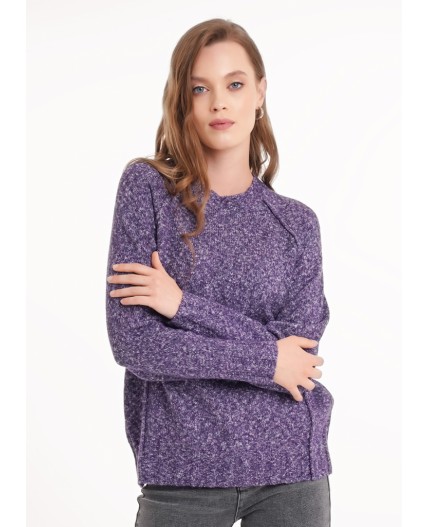 CLE Джемпер жен. 154485/188апх, меланж т.фиолетовый