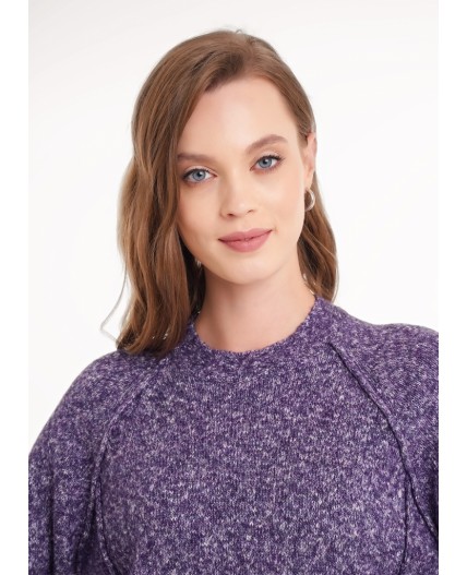 CLE Джемпер жен. 154485/188апх, меланж т.фиолетовый