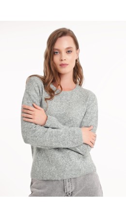 CLE Джемпер жен. 154494/188апх, меланж зелёный