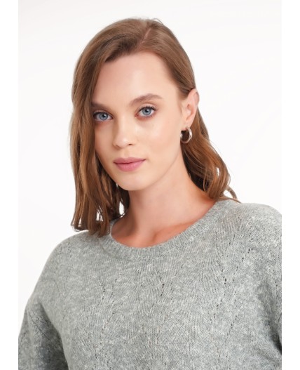 CLE Джемпер жен. 154494/188апх, меланж зелёный