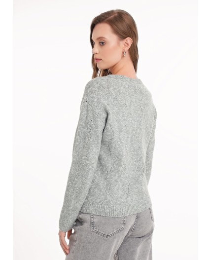 CLE Джемпер жен. 154494/188апх, меланж зелёный