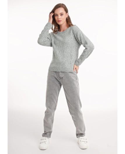 CLE Джемпер жен. 154494/188апх, меланж зелёный