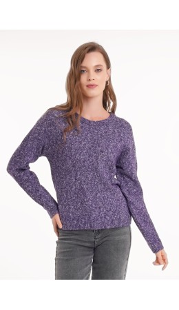 CLE Джемпер жен. 154494/188апх, меланж т.фиолетовый