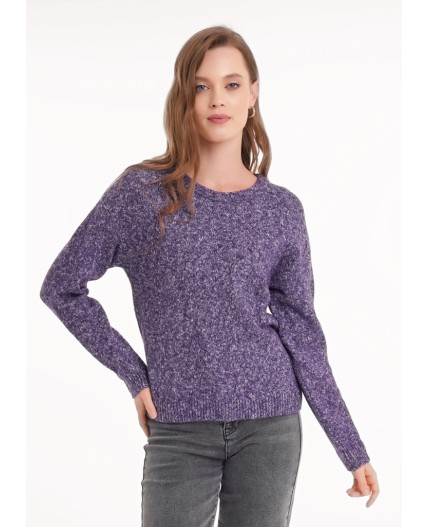 CLE Джемпер жен. 154494/188апх, меланж т.фиолетовый