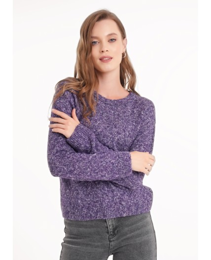 CLE Джемпер жен. 154494/188апх, меланж т.фиолетовый