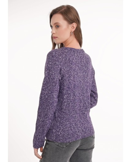 CLE Джемпер жен. 154494/188апх, меланж т.фиолетовый