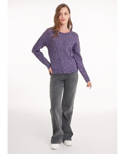 CLE Джемпер жен. 154494/188апх, меланж т.фиолетовый