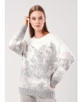 CLE Джемпер жен. 154576/191ап, св.серый/молочный