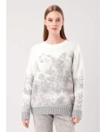 CLE Джемпер жен. 154576/191ап, св.серый/молочный