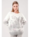 CLE Джемпер жен. 154576/191ап, св.серый/молочный