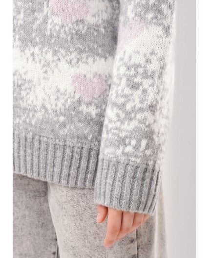 CLE Джемпер жен. 154576/191ап, св.серый/молочный