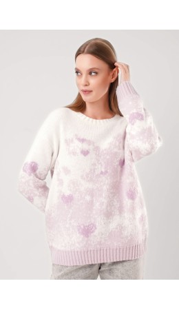 CLE Джемпер жен. 154576/191ап, св.розовый/молочный
