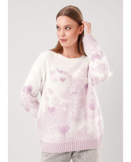 CLE Джемпер жен. 154576/191ап, св.розовый/молочный