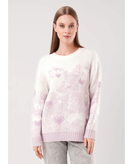 CLE Джемпер жен. 154576/191ап, св.розовый/молочный