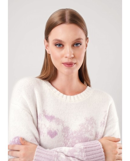 CLE Джемпер жен. 154576/191ап, св.розовый/молочный