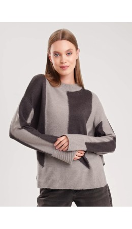 CLE Джемпер жен. 154581/190апш, серый/т.серый
