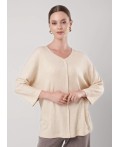 CLE Джемпер жен. 156992/185шв, меланж бежевый