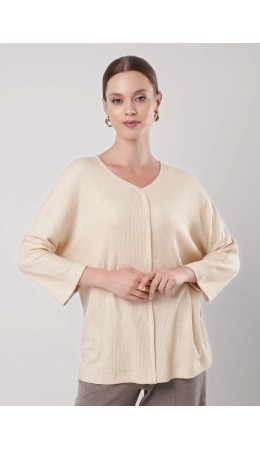 CLE Джемпер жен. 156992/185шв, меланж бежевый