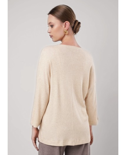 CLE Джемпер жен. 156992/185шв, меланж бежевый