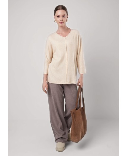 CLE Джемпер жен. 156992/185шв, меланж бежевый