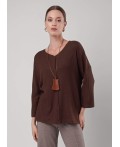CLE Джемпер жен. 156992/185шв, меланж коричневый