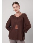 CLE Джемпер жен. 156992/185шв, меланж коричневый