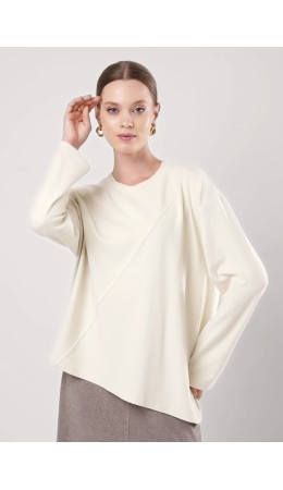 CLE Джемпер жен. 156994/185ввэ, св.бежевый/молочный